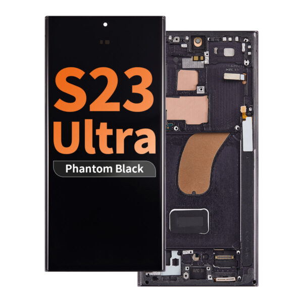 Aftermarket OLED Assembly with Frame for Samsung Galaxy S23 Ultra - Phantom Black